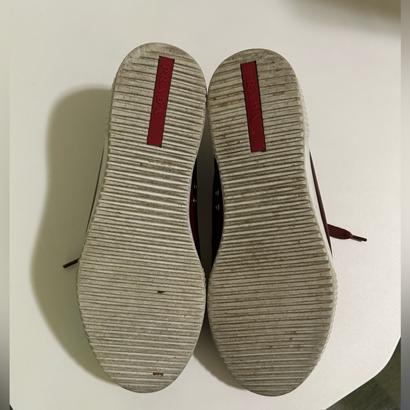 Prada Mens Burgundy Sneakers - Picture 2 of 3